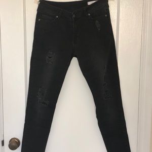 Anine Bing Distressed Jean in Charcoal NWOT